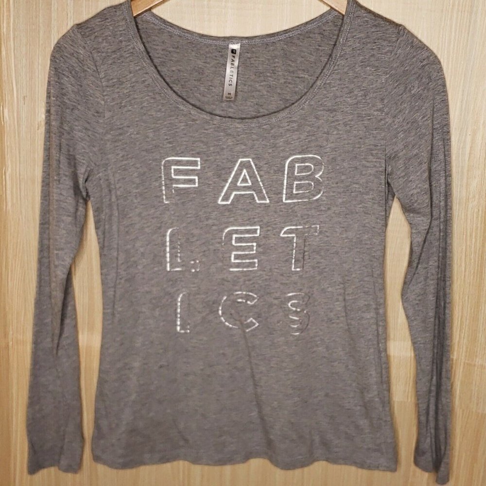 Fabletics Womens Grey Long  Sleeve Shirt Medium